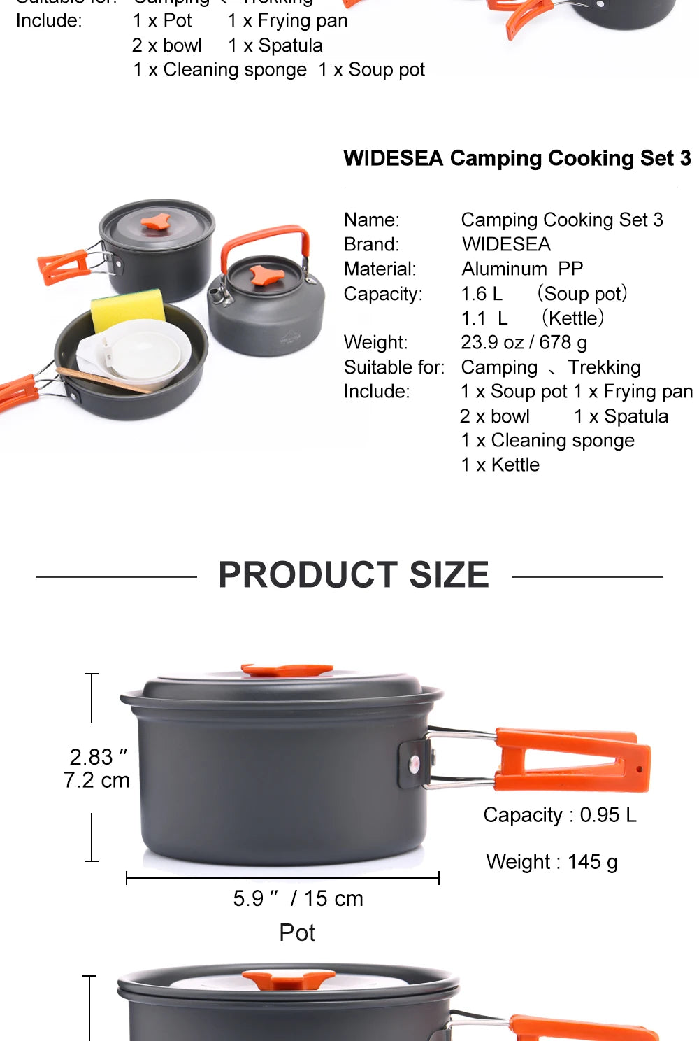 Camping-Kochset 2025: Widesea Outdoor Cookware - Tableware Hiking Picnic Travel Equipment Collection