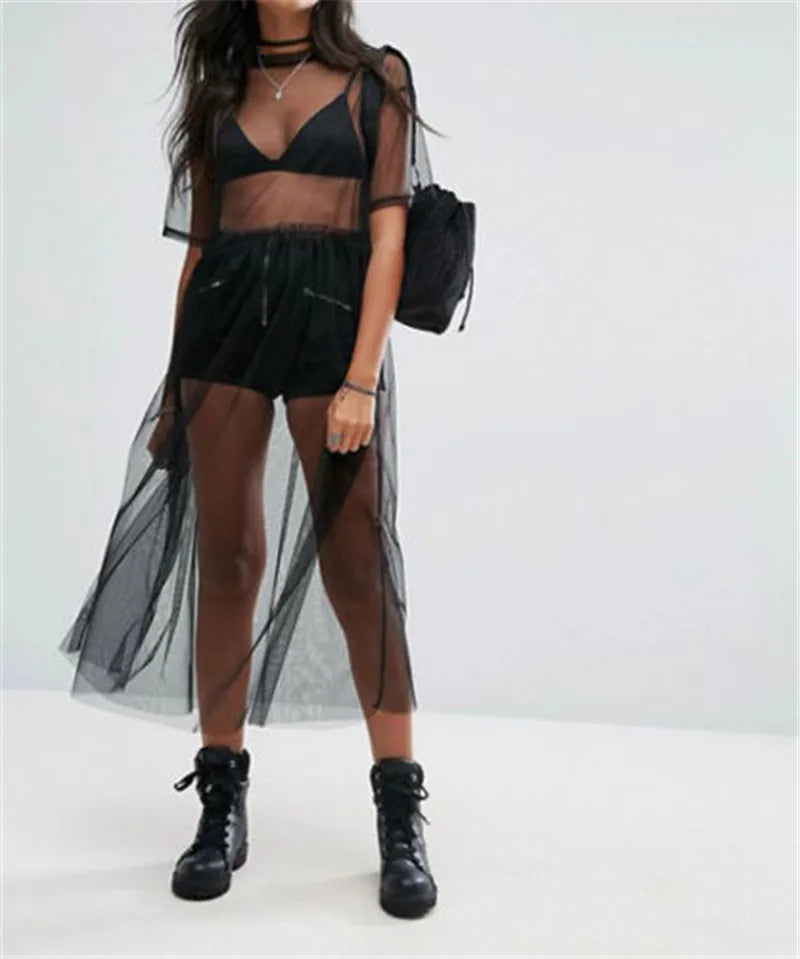 CHRONSTYLE Mesh Transparent Top - 26 Zoll Baumwolle