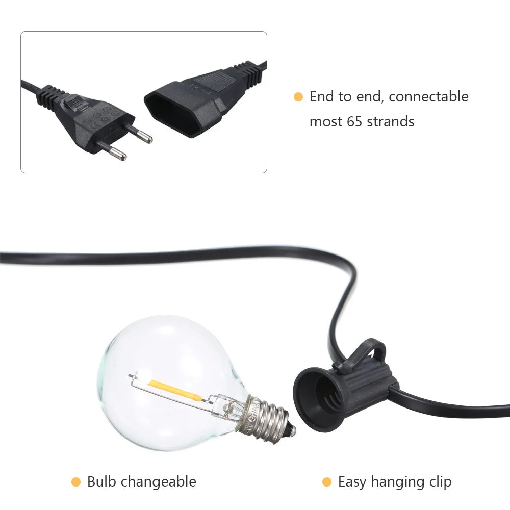 Festoon LED Lichterkette - Globe String Light G40 Outdoor Weihnachten Party Garten Deko Girlande Terrasse