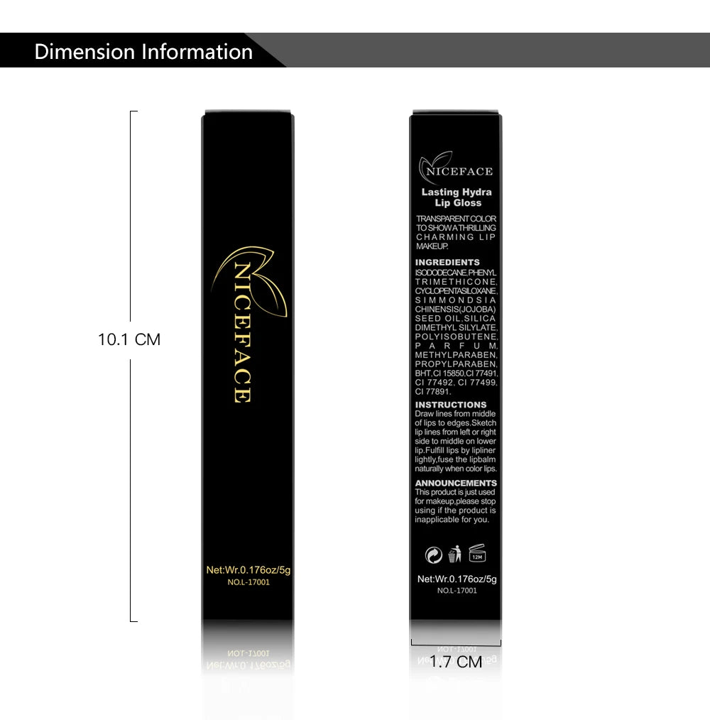 NICEFACE Matte Liquid Lipstick Waterproof Long Lasting Lip Gloss Tint elegant Red Nude Purple Metallic Lipsticks Makeup Cosmetics