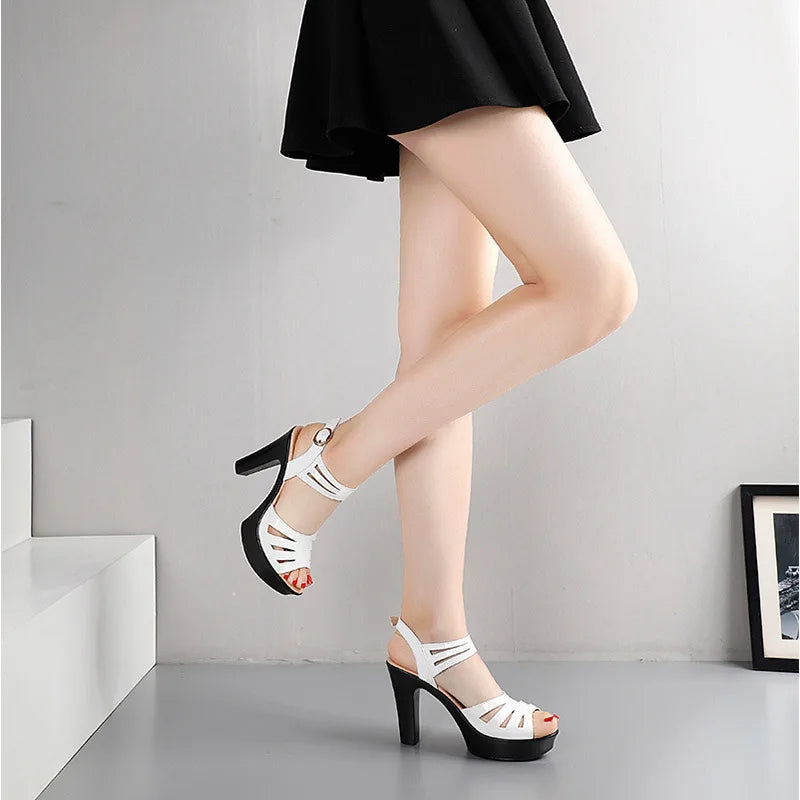 Ladies Elegant Party Sandals Women Summer Shoe 2022 Wedges Shoes for Female Fashion Heels Open-toe Platform Patent Leather Shoe