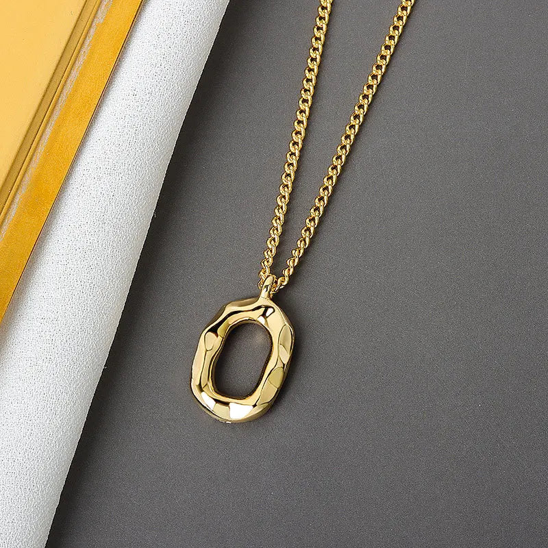 Silver Elegant round gold color Geometric Pendant Necklace Fine Jewelry For Women Wedding Party Bijoux