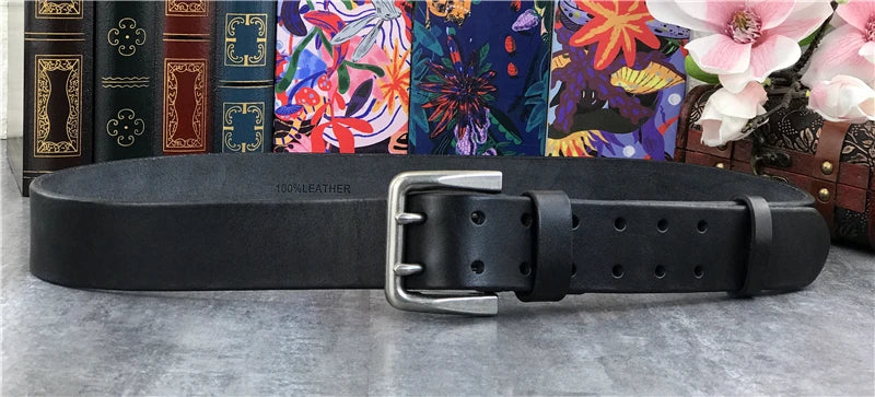 Herren Ledergürtel 2025 - Super Wide 4.2CM Luxury Thick Genuine Leather Double Buckle