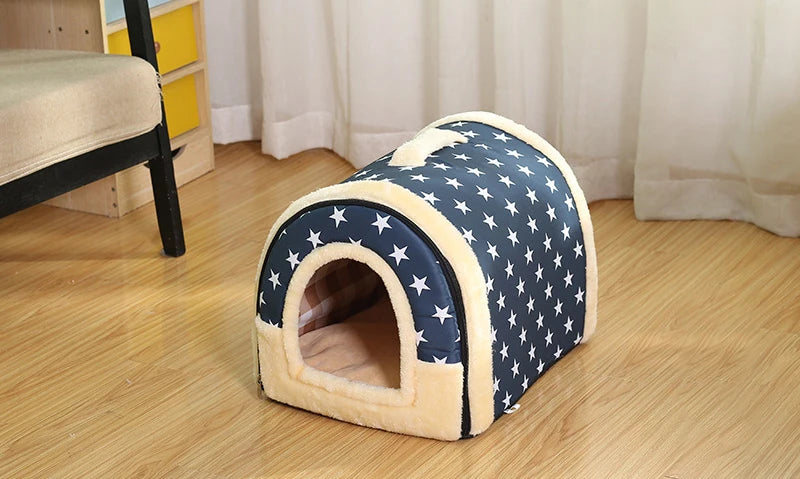 Indoor Dog House Soft Cozy Dog Cave Bed Foldable Removable Warm House Nest With Mat For Small Medium Cats Animals Kennel
