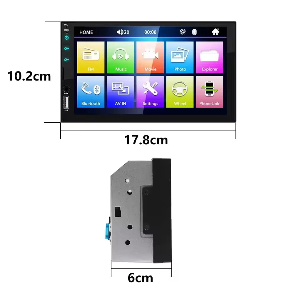 DIBOEV 1 Din Android Autoradio - 7" Touch BT GPS FM