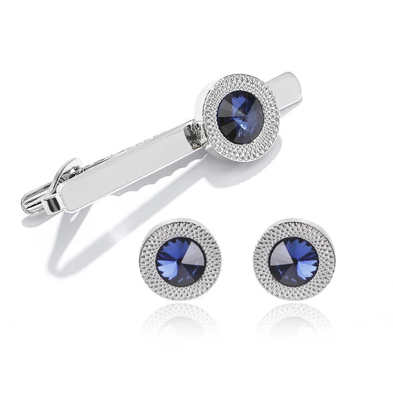 Fashion Business Hemd Ärmel Dekorative Buttons 2025 - Klassisch Geometrisch Tie Clips Manschettenknöpfe Set - Herren Luxus Schmuck Geschenk