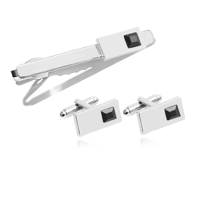Fashion Business Hemd Ärmel Dekorative Buttons 2025 - Klassisch Geometrisch Tie Clips Manschettenknöpfe Set - Herren Luxus Schmuck Geschenk