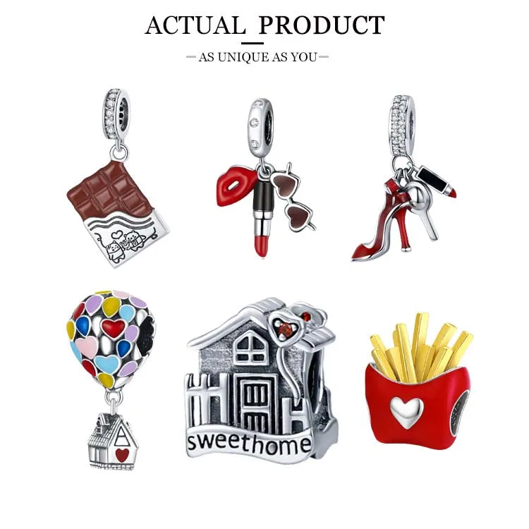 WOSTU 925 Sterling Silver femei băieți fete Pet cameră albină farmec cafea buburuză mărgele se potrivesc DIY brățară originală pandantive bijuterii