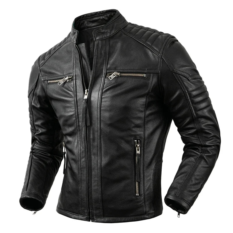 BikerX Milano Lederjacke Vintage Biker - Rindsleder L
