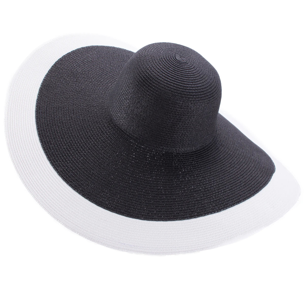 Lawliet 7.1''/18cm Faltbar Übergroß Riesig Breite Krempe Sonne Strand Stroh Hüte Hochzeit Damen Floppy Party Elegant A330
