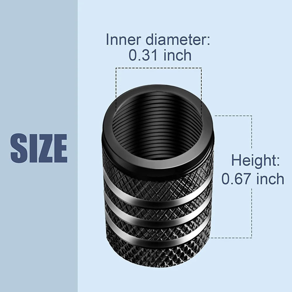 ZZTZZC Ventilkappen Staubdicht - Aluminium 8er Set 11mm