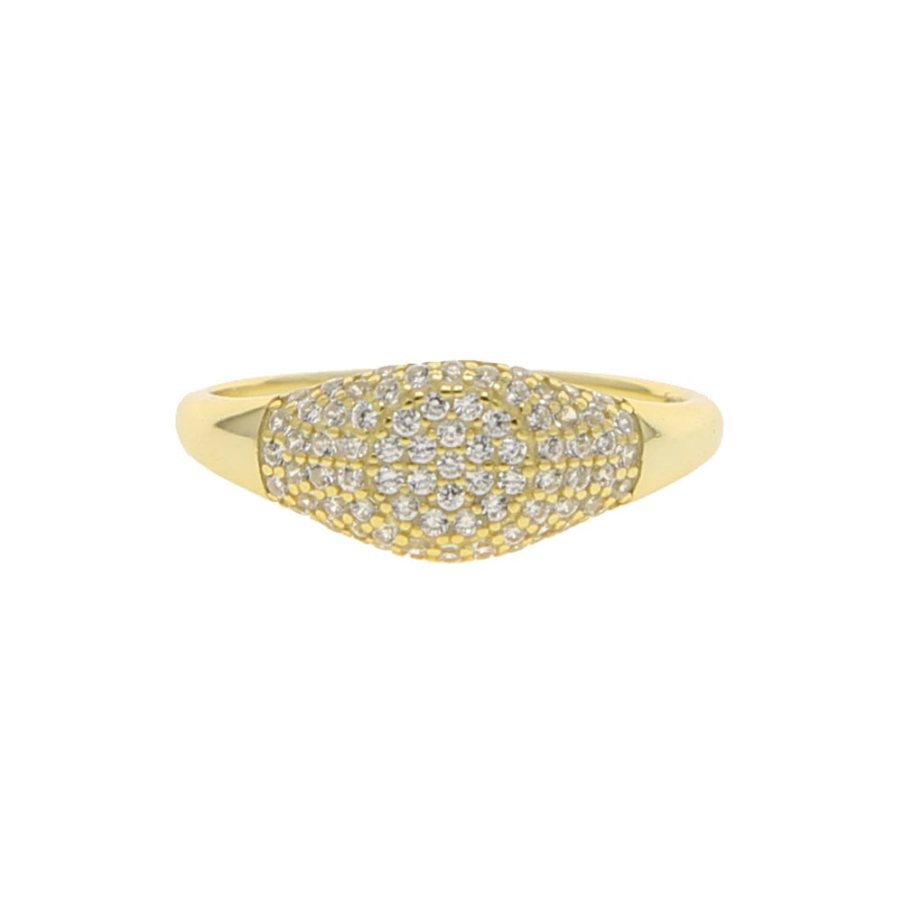 JYZSHINY CZ Kuppelring Funkelnd - 925 Silber 4.65g 8mm