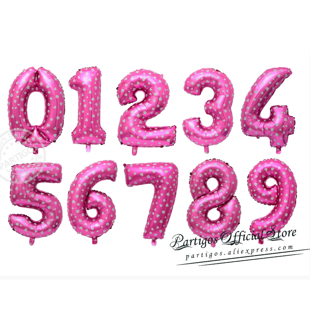 PartyPro Roségold Zahlenballons - Set 10 Stück 16 30 40Zoll