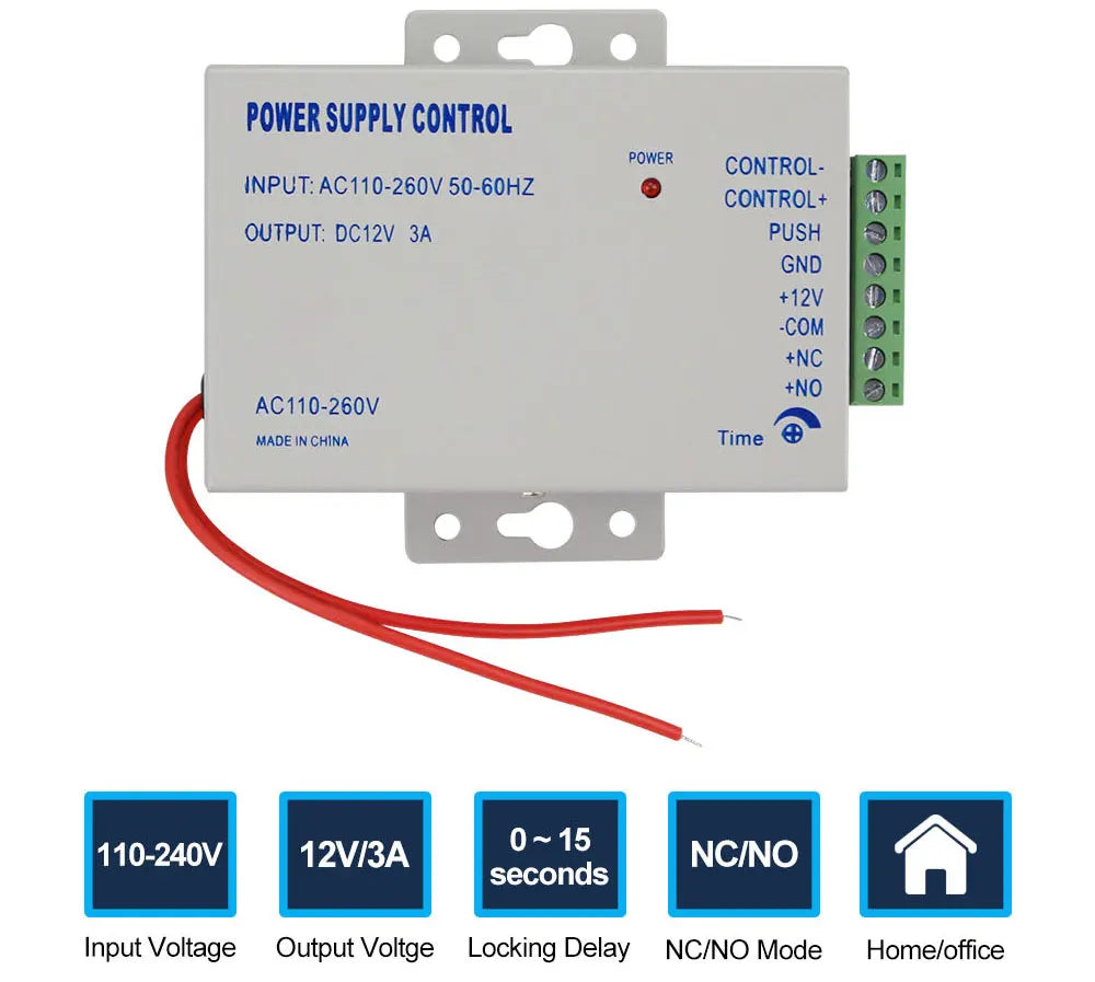 Netzteil 2025: DC12V 3A New Access Control System Power Supply Switch - AC AC110V-260V Input Time Delay Door Locks Video Intercom System K80 Collection