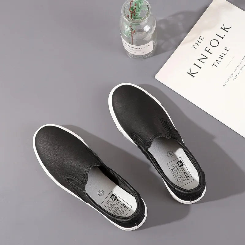 Fashion White Leather Women Chunky Sneakers White Shoes Tenis Feminino Zapatos De Mujer Platform Women Casual Shoes