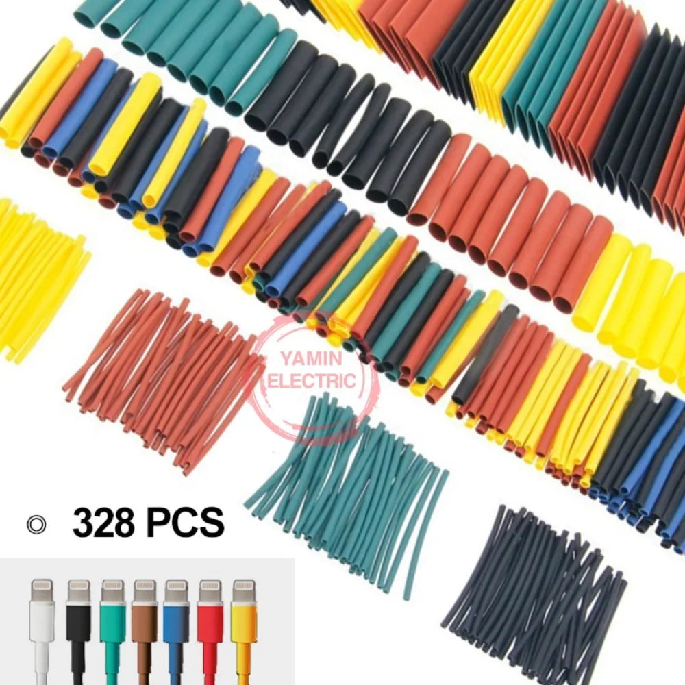 328Pcs Sleeving Wrap Wire Car Electrical Cable Tube kits