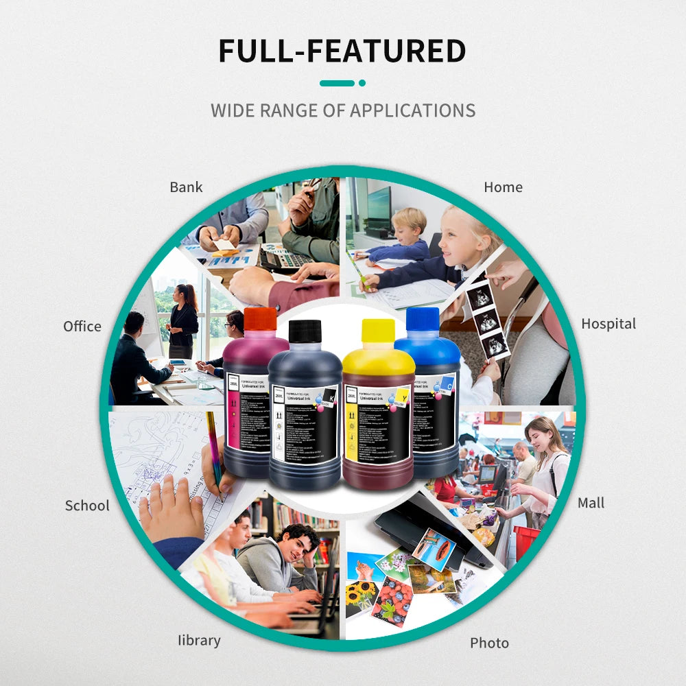 InkGarden Universal Tinten Nachfüllset - 250ml HP Canon