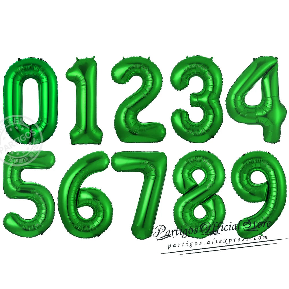 PartyPro Roségold Zahlenballons - Set 10 Stück 16 30 40Zoll