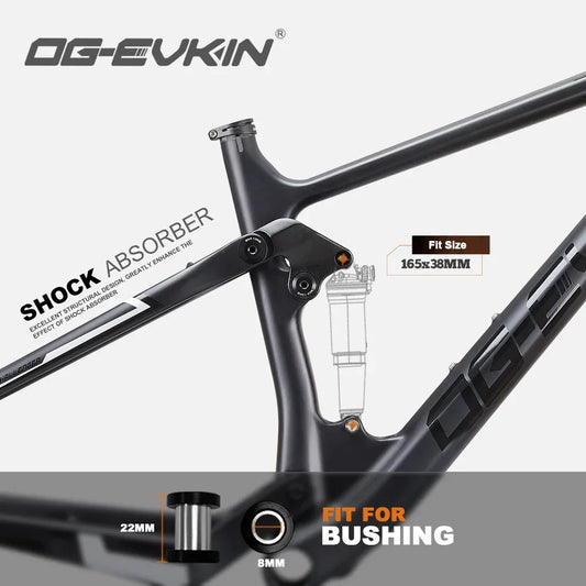 OG-EVKIN CF-080 2025 - Carbon Full Suspension MTB Rahmen - 12X148 Thru-Axle Boost 29er Professional Mountain Bike - Golden Bridge Store