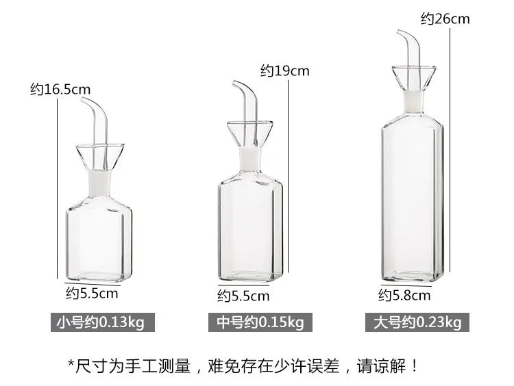 High Borosilicate Glass Oil Pot Household Leak-proof Oil & Vinegar Pots Kitchen Soy Sauce Pot Tank Seasoning Bottle