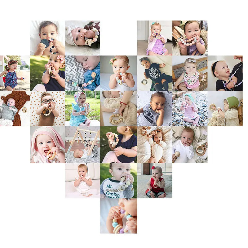 Baby Pacifier Chain Star Customizable Beads Wooden Pacifier Clips BPA Free Handmade Holder Chain Infant Nursing Teether Chain