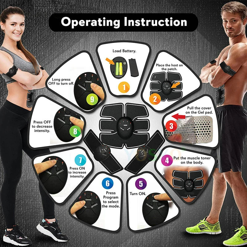 EMS Drahtlos Muskel Stimulator Trainer Smart Fitness Bauch Training Elektrisch Gewichtsverlust Aufkleber Körper Schlankheit Massagegerät