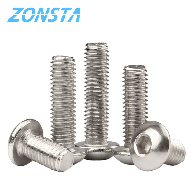 ISO7380 M2 M2.5 M3 M4 M5 M6 Round Black 10.9 Grade Hex Screws Hexagon Screw Cap Socket Button Head  Allen Furniture Bolt