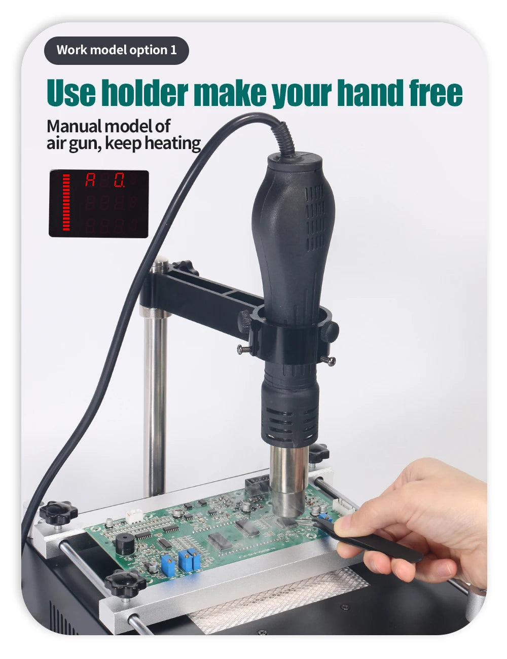 YIHUA 853AAA 1200W Preheating Station PCB Preheater Soldering Station BGA Rework Station Soldering Iron Heat Gun Welding Station