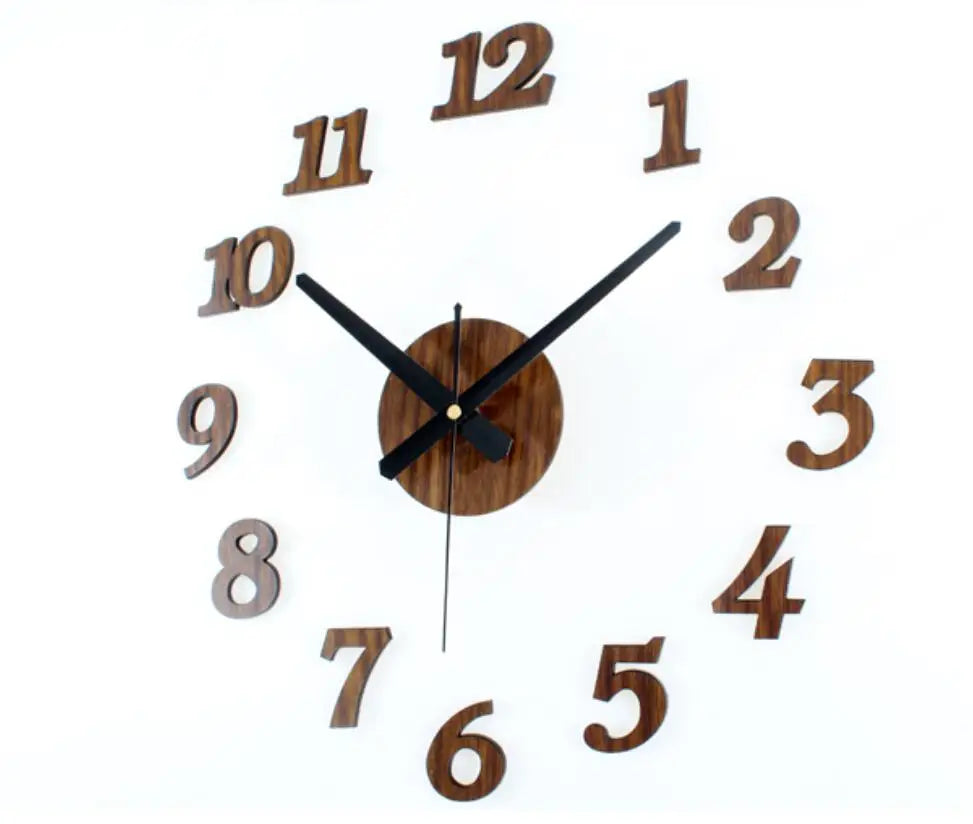 Retro DIY digital decorative wall clock wall stickers clockwise fashion watches creative cute Reversing Times Backflow Left move