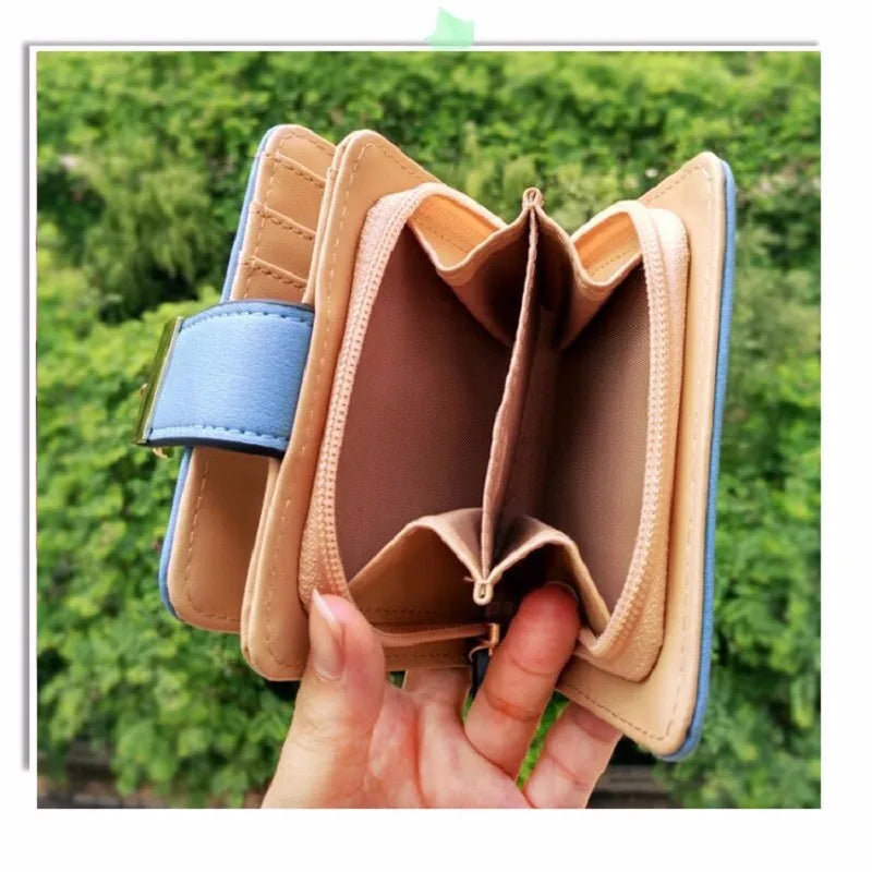 Portofel elegant și compact pentru femei din piele PU, cu sloturi pentru carduri