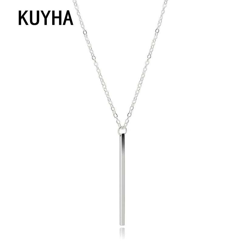 Gold and Silver Color Collar Necklace for Girls Boys Geometric Chain Pendant Copper Jewelry Hot Sale