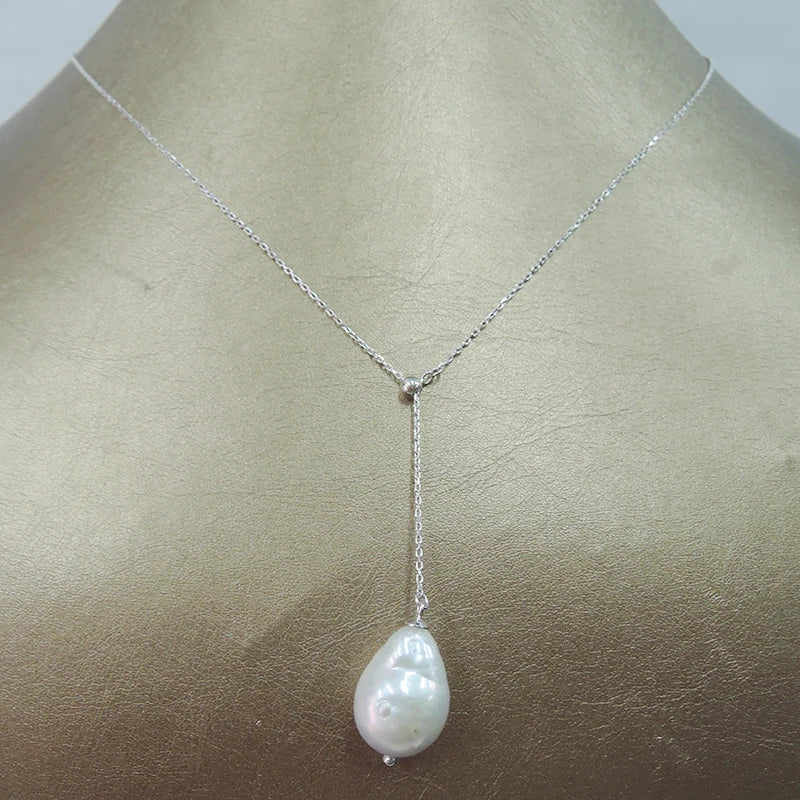 YUEMOON 190417 Barockperlen Anhänger - 13-16mm 925 Silber