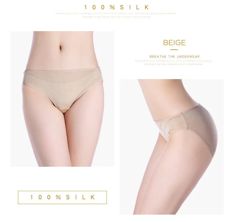 SuyaDream 3Stk/Los Frauen Höschen 100% Natürlich Seide Low-Rise Slips Gesund Basic Alltag Tragen Unterwäsche 2022 Neu Intimates