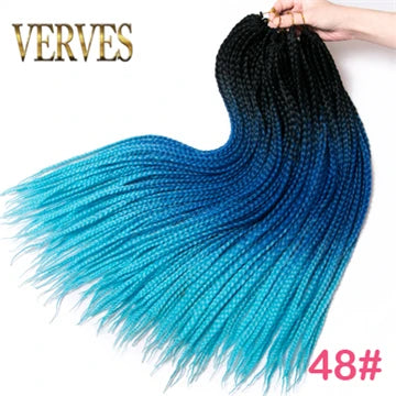 VERVES Crochet Braids Sintetic 24 inch Box Braid 22 Rădăcini/Buc Extensii de Păr Ombre Împletit Fibră Călduroasă Împletitură Vrac Roz, Negru
