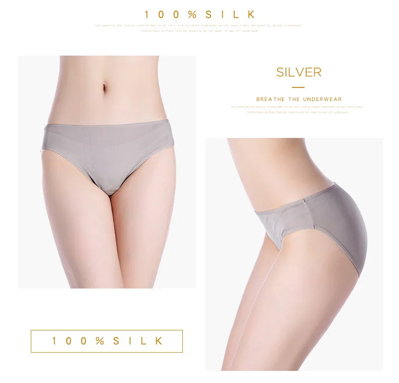 SuyaDream 3Stk/Los Frauen Höschen 100% Natürlich Seide Low-Rise Slips Gesund Basic Alltag Tragen Unterwäsche 2022 Neu Intimates