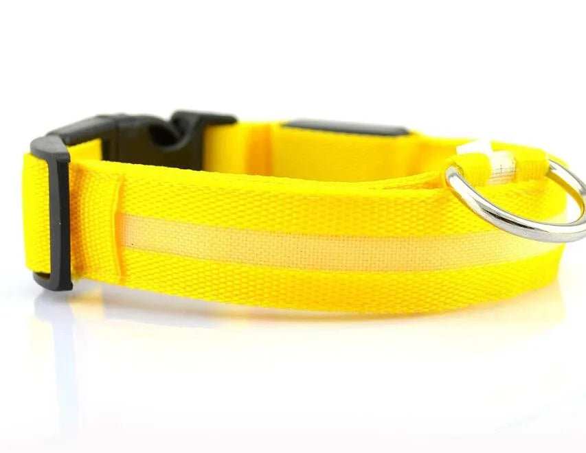 YUDODO Nylon LED Pet Dog Collars for animals Night Safety Flashing Glow Dog Leash Dogs Luminous Fluorescent Collars Pet Supplies