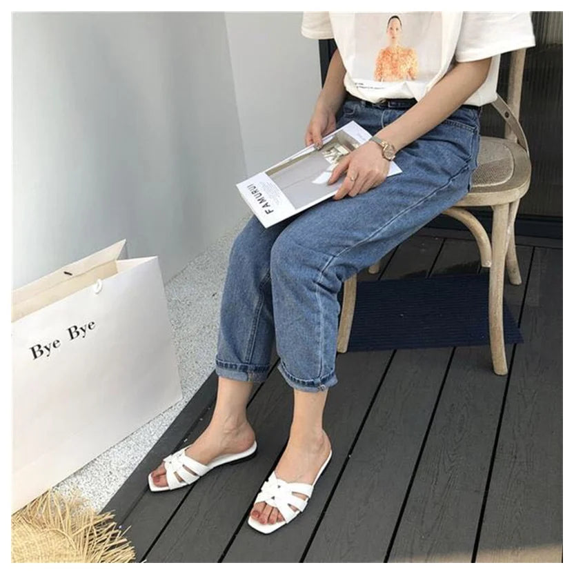 DONLEE QUEEN Frauen Marke Hausschuhe Sommer Slides Offene Zehe Flach Casual Schuhe Freizeit Sandale Weiblich Strand Flip Flops Große Größe 35-41