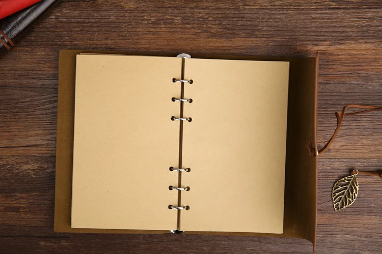 PU Leder Spiral Notizbuch 2025 - 160 Seiten Replaceable Journal Planner Schule
