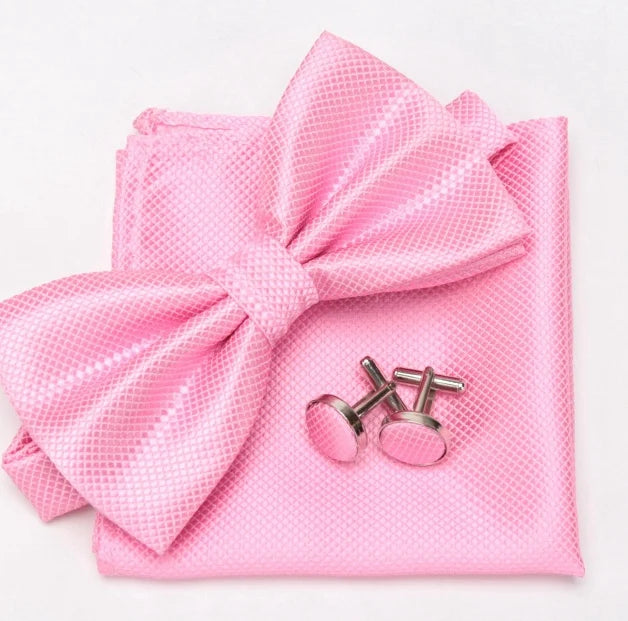 Mens Tie Set Bowtie Cravat Cufflinks Fashion Butterfly Party Wedding Bow Ties for Men Girls Candy Solid Color Bowknot Wholesale