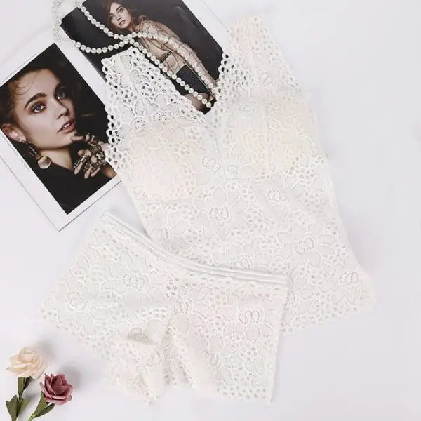 Lace elegant Women Push Up Seamless Embroidery Bra Bra Set Wire Free Lingerie Transparent Female Underwear Set