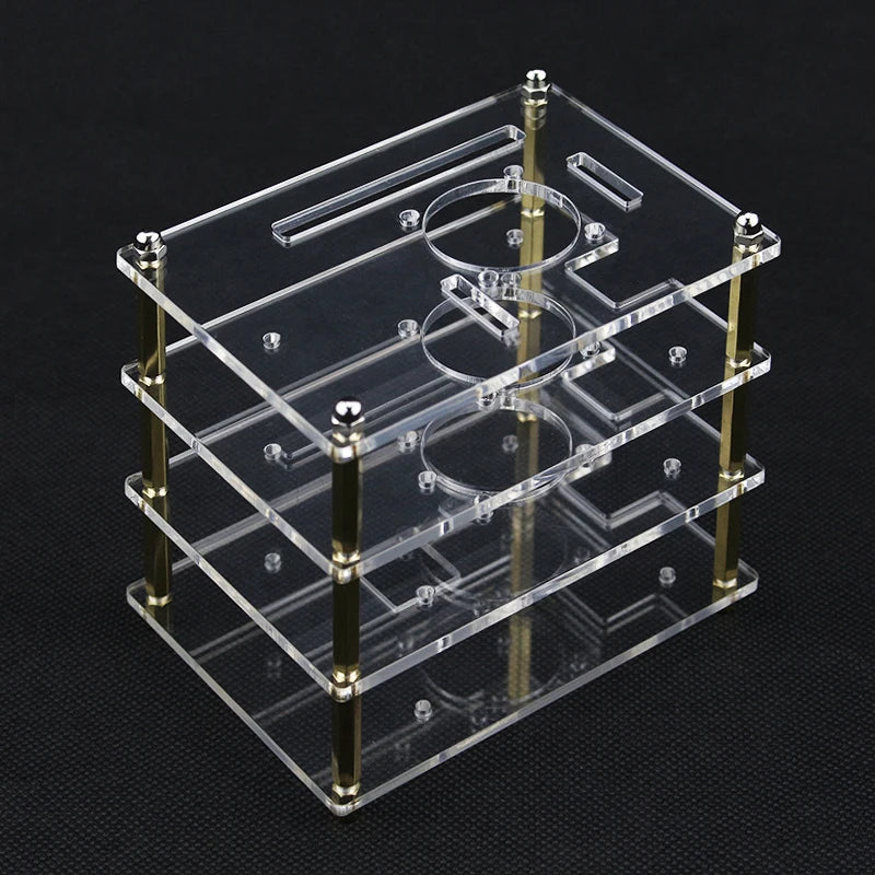 Raspberry Pi Gehäuse 2025: 3 Layer Acrylic Case Clear - Box Cover Cooling Fans DIY Cluster Collection