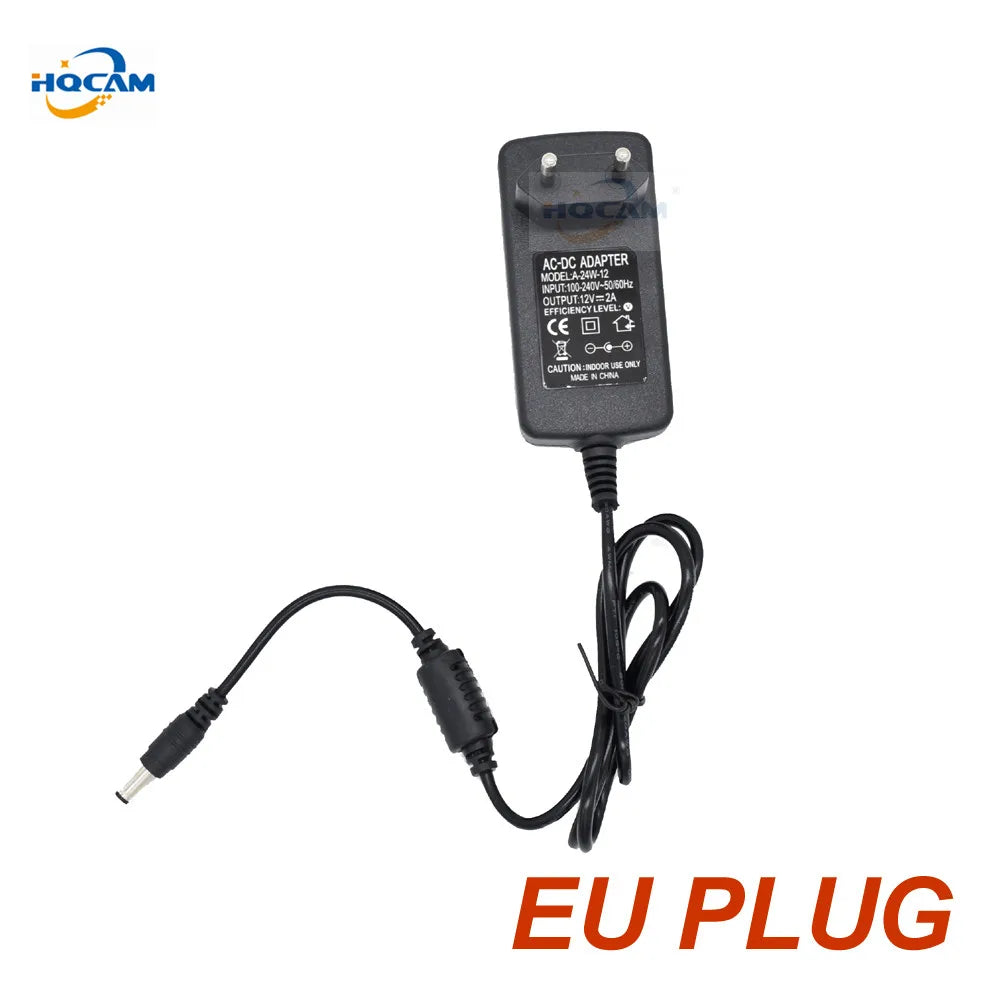 Adaptor de alimentare calificat HQCAM AC 110-240V la DC 12V 2A pentru CCTV, mufă EU/US/UK/AU