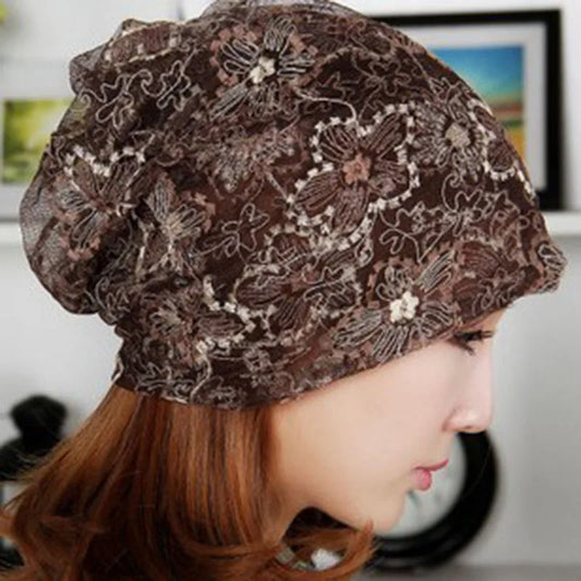miaoxi Mode Sommer Dünn Frauen Hut Floral Casual Erwachsene Damen Kappen Günstig Schönheit Bonnet Polyester Weiblich Beanies Skulliess