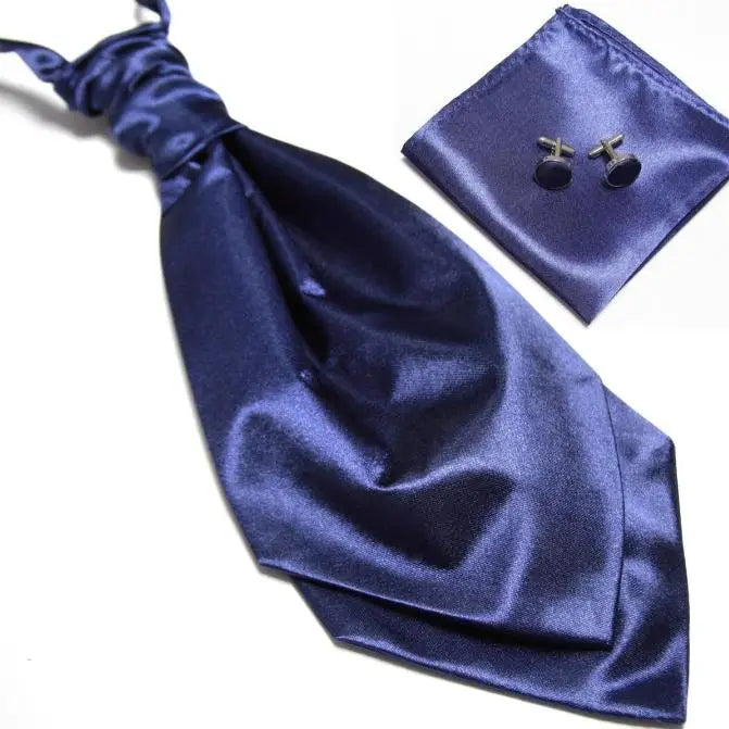 HOOYI 2019 cheap solid men's neck tie set Hanky cufflinks fashion necktie cravate ascot neckwear neckcloth Pocket square