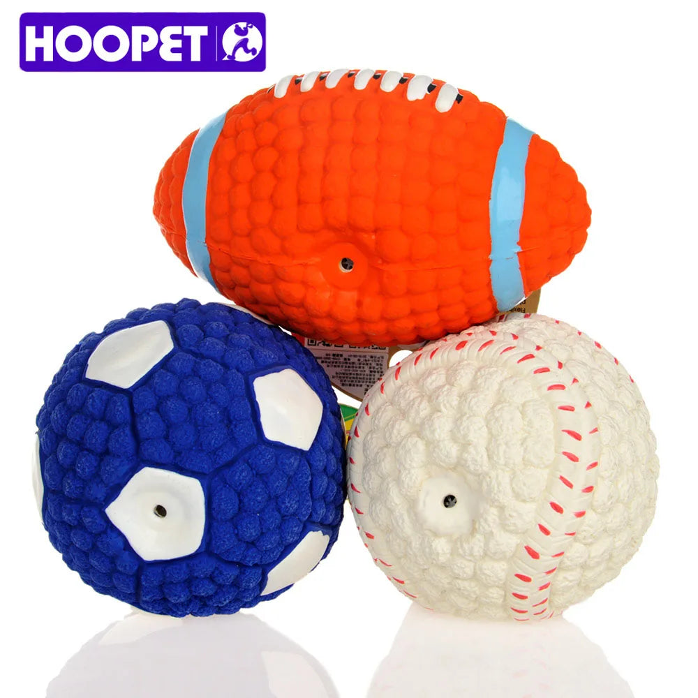 Hundespielzeug 2025: HOOPET Pet Dog Toy Balls Squeak Puppy Toys - Interesting Tennis Football Tooth Cleaning Toys Dogs Collection