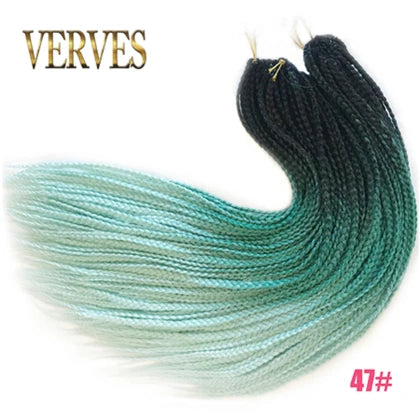 VERVES Crochet Braids Sintetic 24 inch Box Braid 22 Rădăcini/Buc Extensii de Păr Ombre Împletit Fibră Călduroasă Împletitură Vrac Roz, Negru