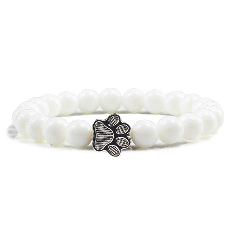Reliatonny Natürlich Matt Schwarz Lava Vulkanstein 2025: Pfoten Druck Armband Homme Femme - Haustier Gedenkstätte Katze Hund Liebhaber Schmuck Unisex Strand