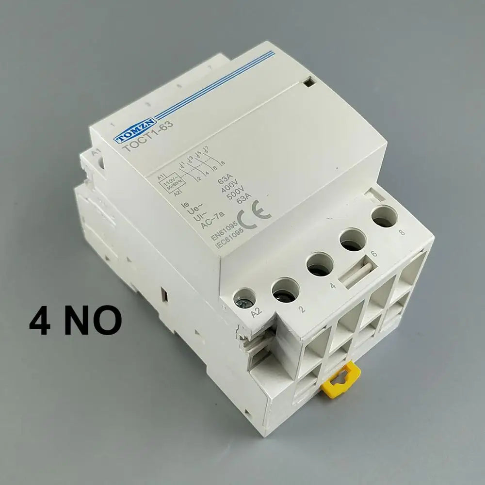 TOCT1 4P 63A 110V COIL 400V~ 50/60HZ Din rail Household ac Modular contactor 4NO or 2NO 2NC Contactors