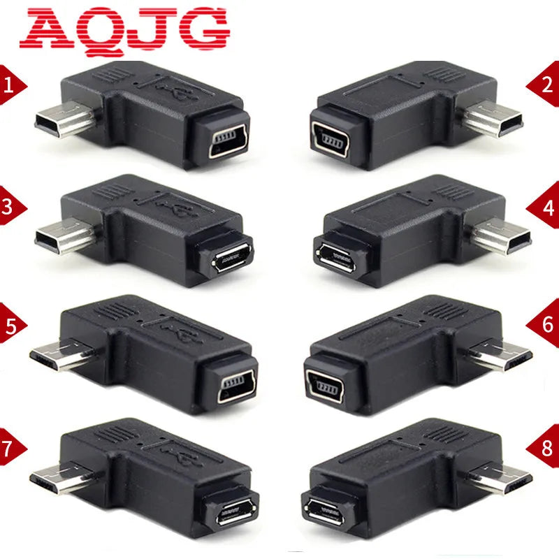 USB-Adapter 2025 - 90° Winkel Mini USB zu Micro USB Back to School Tech Zubehör