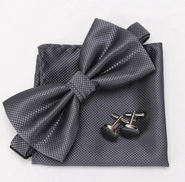 Mens Tie Set Bowtie Cravat Cufflinks Fashion Butterfly Party Wedding Bow Ties for Men Girls Candy Solid Color Bowknot Wholesale